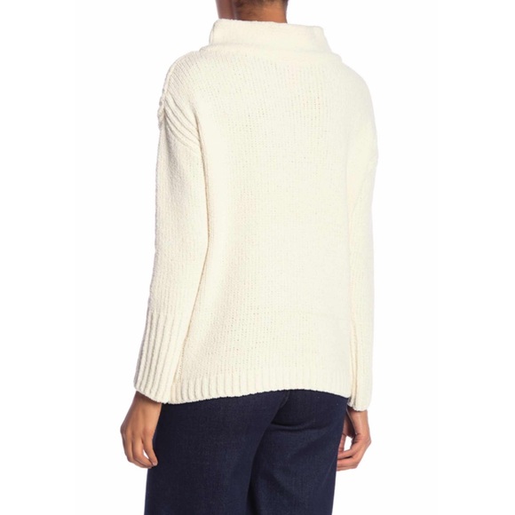 Chenille Mock Neck Dolman Sweater in Ivory - Picture 2 of 2